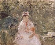 Berthe Morisot The biddy holding the infant Spain oil painting artist